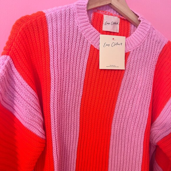 Easy Clothes Pink and Orange Masson Sweater - OS - Picture 4 of 8